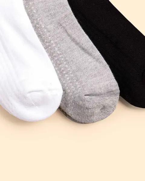 Calcetines Pack x 3 Mitzy Blanco/Gris/Negro