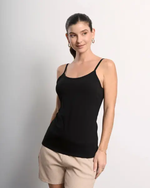 Top Rubí Core Tiras Negro