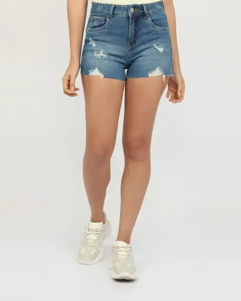 Short Jean Florinda Azul Medio
