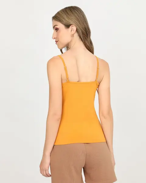 Top Rubí Core Tiras Mostaza