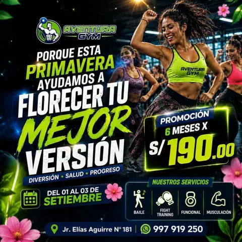 Gimnasio Aventura Gym Chimbote: musculación, funcional, fight training y clases de baile en Jr. Elías Aguirre 181, Chimbote