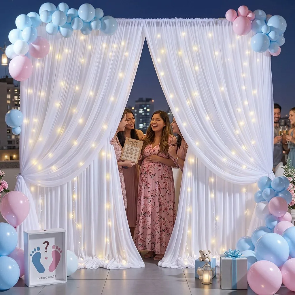 Alquiler de fondo decorado de Baby Shower «Sueños» en Chimbote