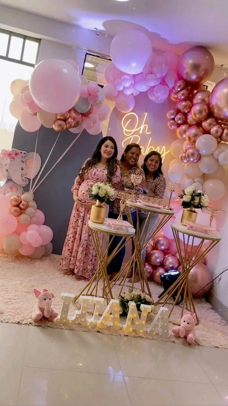 Decoración de baby shower para niña «Muñequita»
