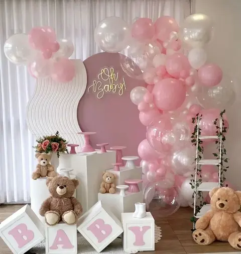 Decoración de baby shower para niña «Bomboncito»
