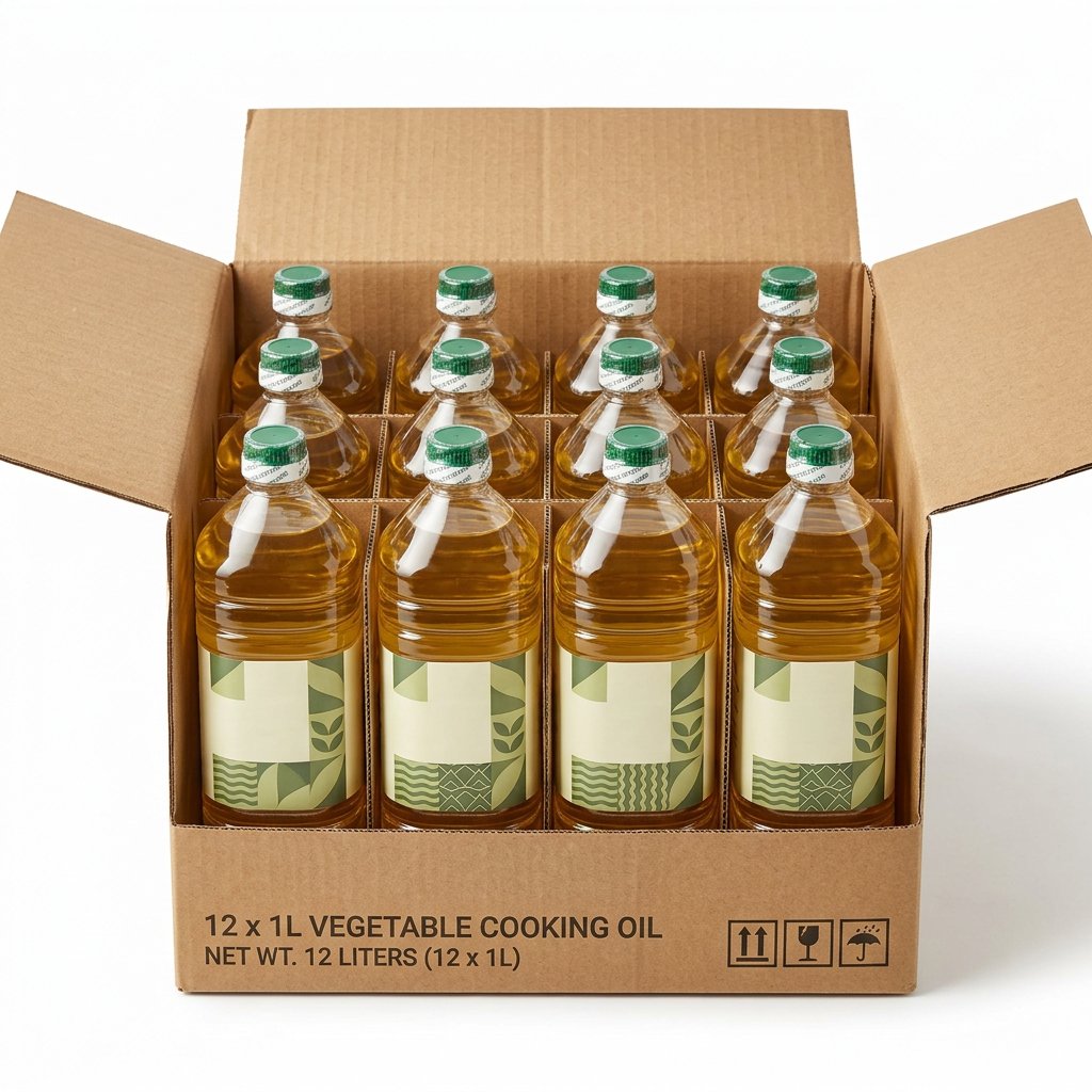 Aceite vegetal en caja de doce litros