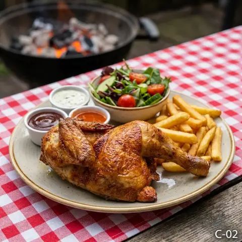 Cuarto de pollo a la brasa