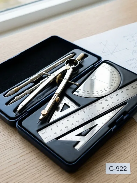 Estuche de geometria escolar con reglas