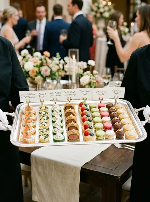 Bandeja de bocaditos variados para eventos