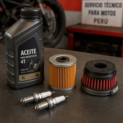 Mantenimiento general de moto con afinamiento y cambio de aceite