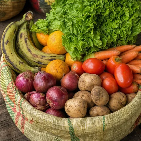 Jaba de verduras y frutas del día
