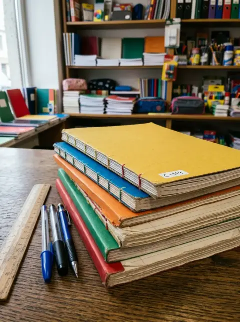 Pack escolar de cuadernos, lapiceros y borrador