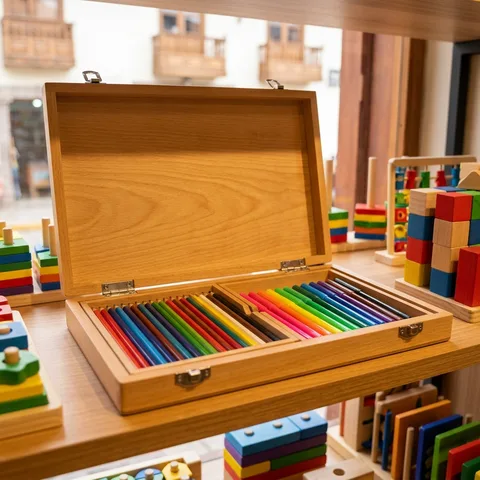 Caja de colores y plumones