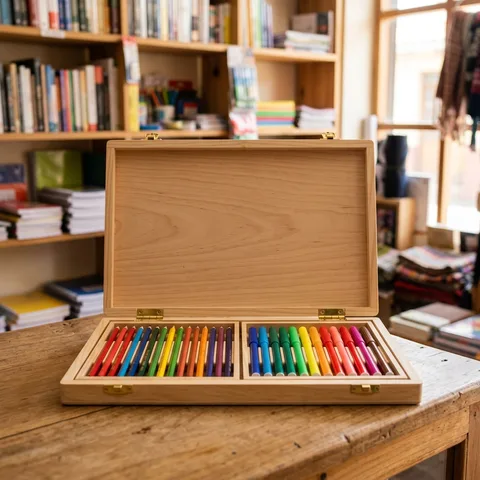 Caja de colores y plumones