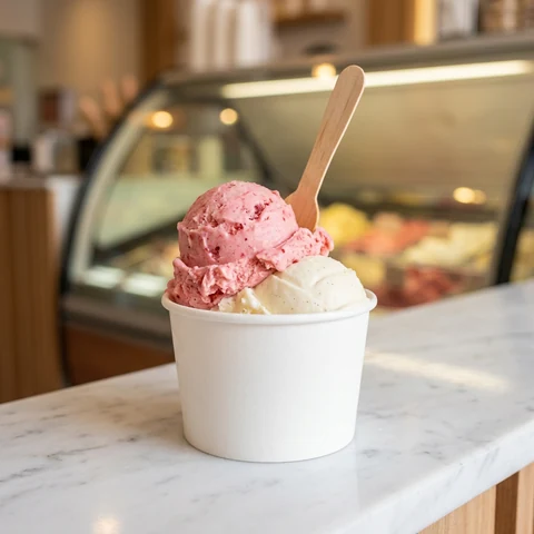 Helado en vaso