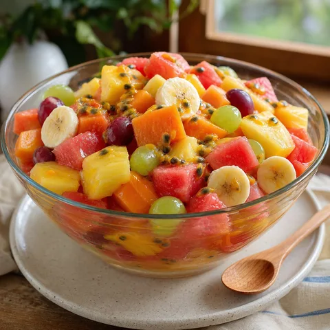 Ensalada de frutas frescas con yogurt