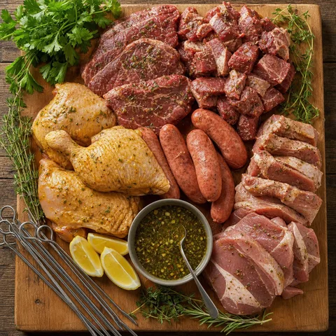 Parrilla mixta con guarnicion de papas
