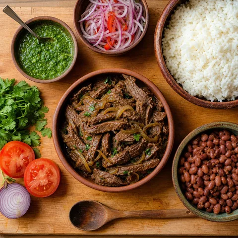 Picante de carne bien servido
