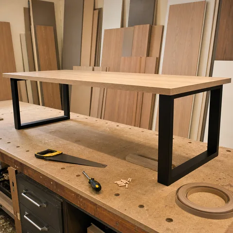 Mesa de comedor de madera maciza para 6 personas