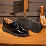 Zapatos escolares de cuero con pasadores