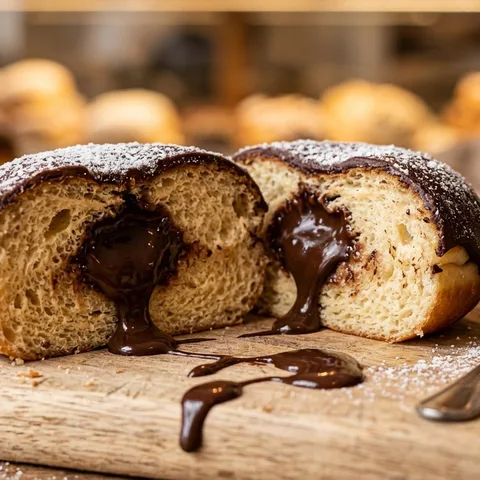 Dona con relleno de chocolate