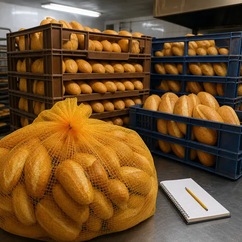 Pan francés embolsado del día fresco