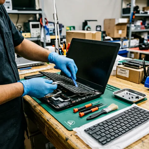 Cambio de teclado de laptop profesional