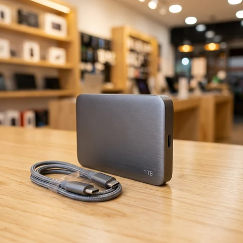 Disco duro externo SSD de 1TB para respaldo rápido de datos