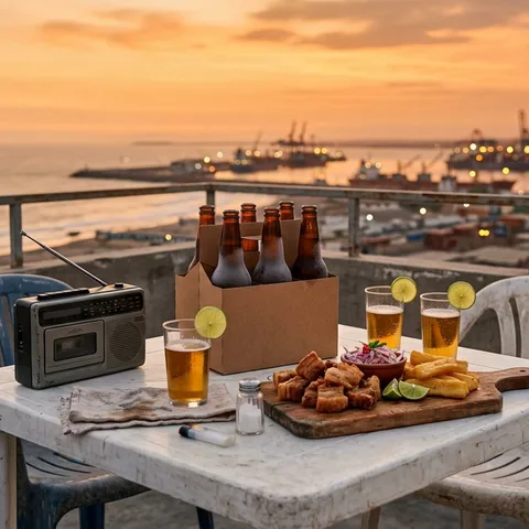 Six pack de cervezas en azotea