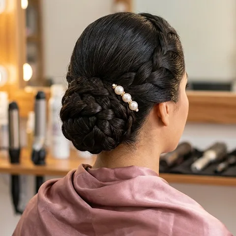 Peinado atrevido para fiesta con trenzas