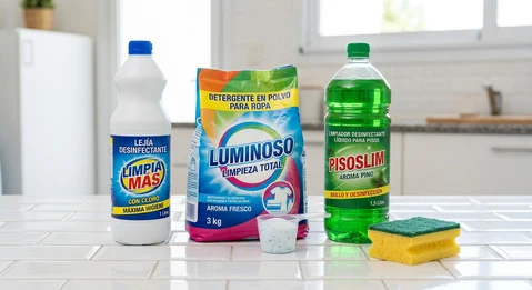 Pack de limpieza: detergente 800 g, lejía 1 L y jabón