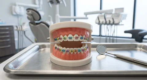 Control de ortodoncia con ajuste de brackets