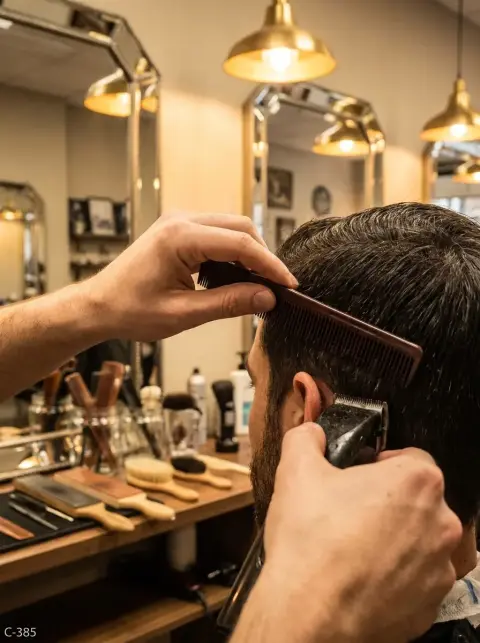 Corte clasico de caballero a tijera