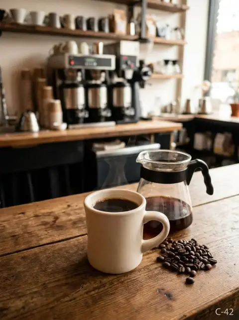Café pasado caliente para el desayuno