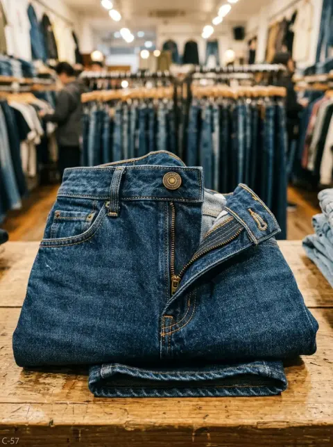 Pantalón de jean para dama tiro alto