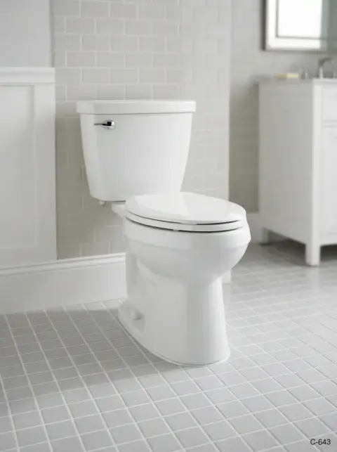 Inodoro blanco de dos piezas
