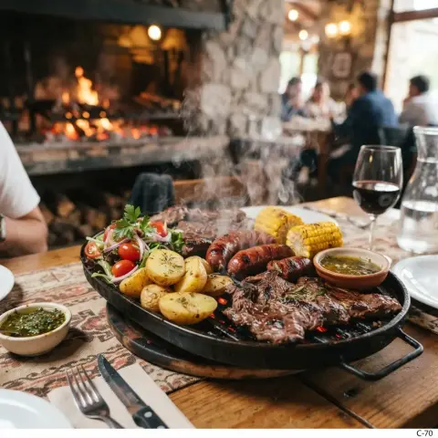 Parrillada para dos con tres carnes y guarniciones