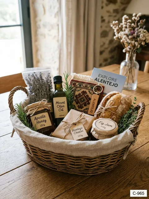 Canasta gourmet con productos seleccionados