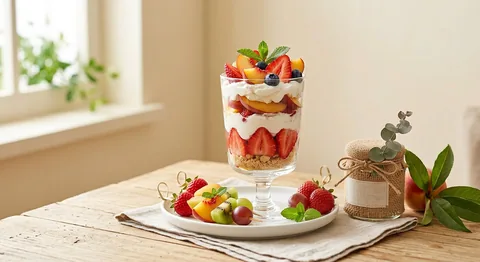 Copa de postre de frutas para compartir