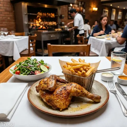 Cuarto de pollo con papas