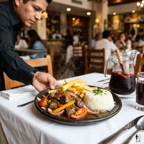Lomo Saltado con Papas Fritas y Arroz
