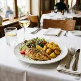 Pollo a la plancha con ensalada
