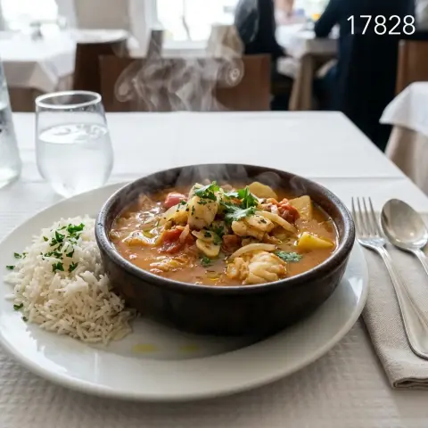 Sudado de pescado con verduras y arroz