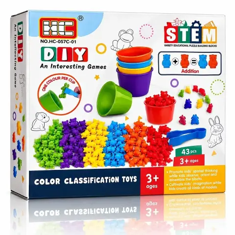 Juego de clasificación de colores de 43 piezas para niños (3 años a más)