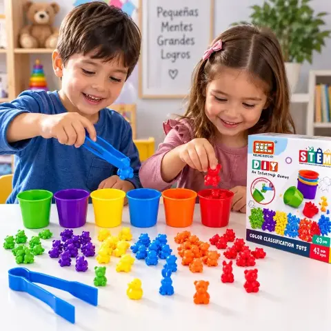 Juego de clasificación de colores de 43 piezas para niños (3 años a más)