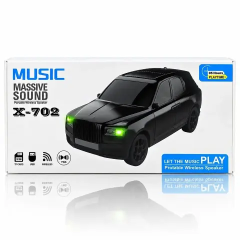 Parlante Bluetooth X-702 diseño auto 5W con USB, TF y hasta 5 horas de música