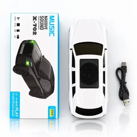 Parlante Bluetooth X-702 diseño auto 5W con USB, TF y hasta 5 horas de música