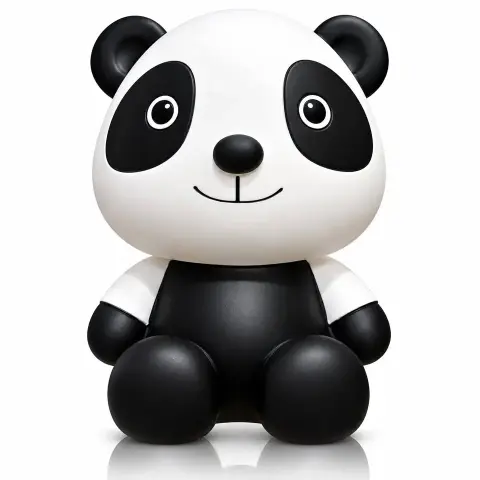 Alcancía decorativa de panda de plástico — para empezar a ahorrar jugando