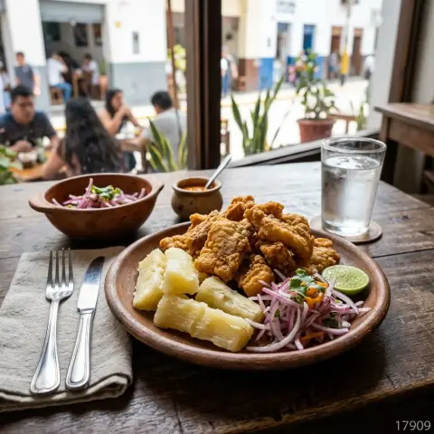 Chicharrón de pescado con yuca