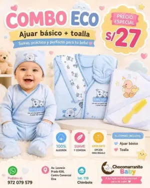 Combo Eco: ajuar básico + toalla