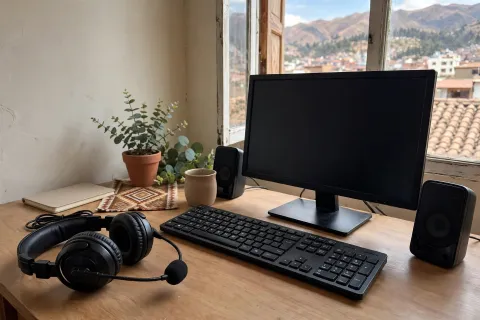 Venta de audífonos con micrófono y parlantes para computadora